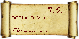 Tálas Irén névjegykártya
